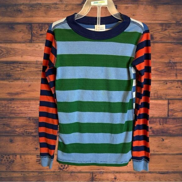 5 for $25🔥Boys Size 6-7 Hanna Andersson Multi-Color Striped Pajama Top - Picture 1 of 6